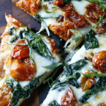 Garlic Roasted Tomatoes and Spinach Flatbread